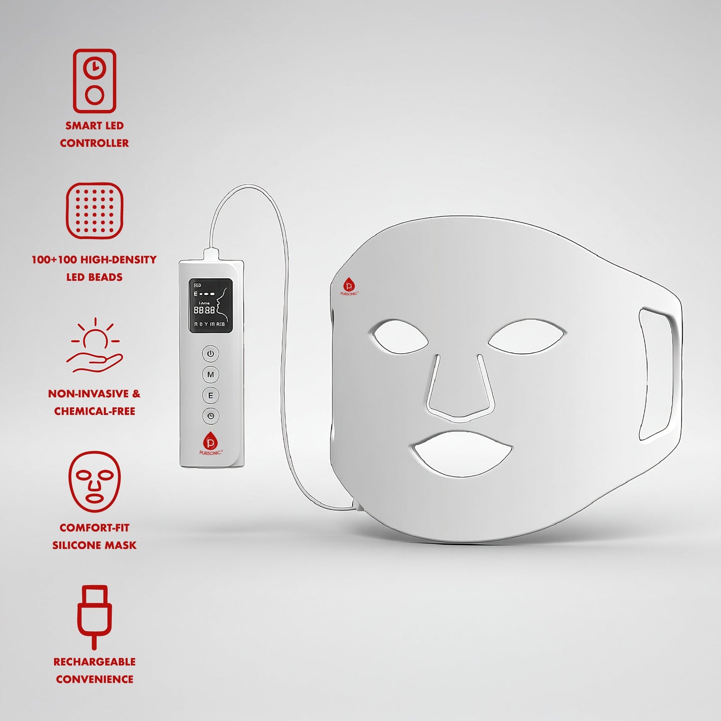2-in-1 Red Light Therapy System: Facial LED Mask & Full-Body Panel-4