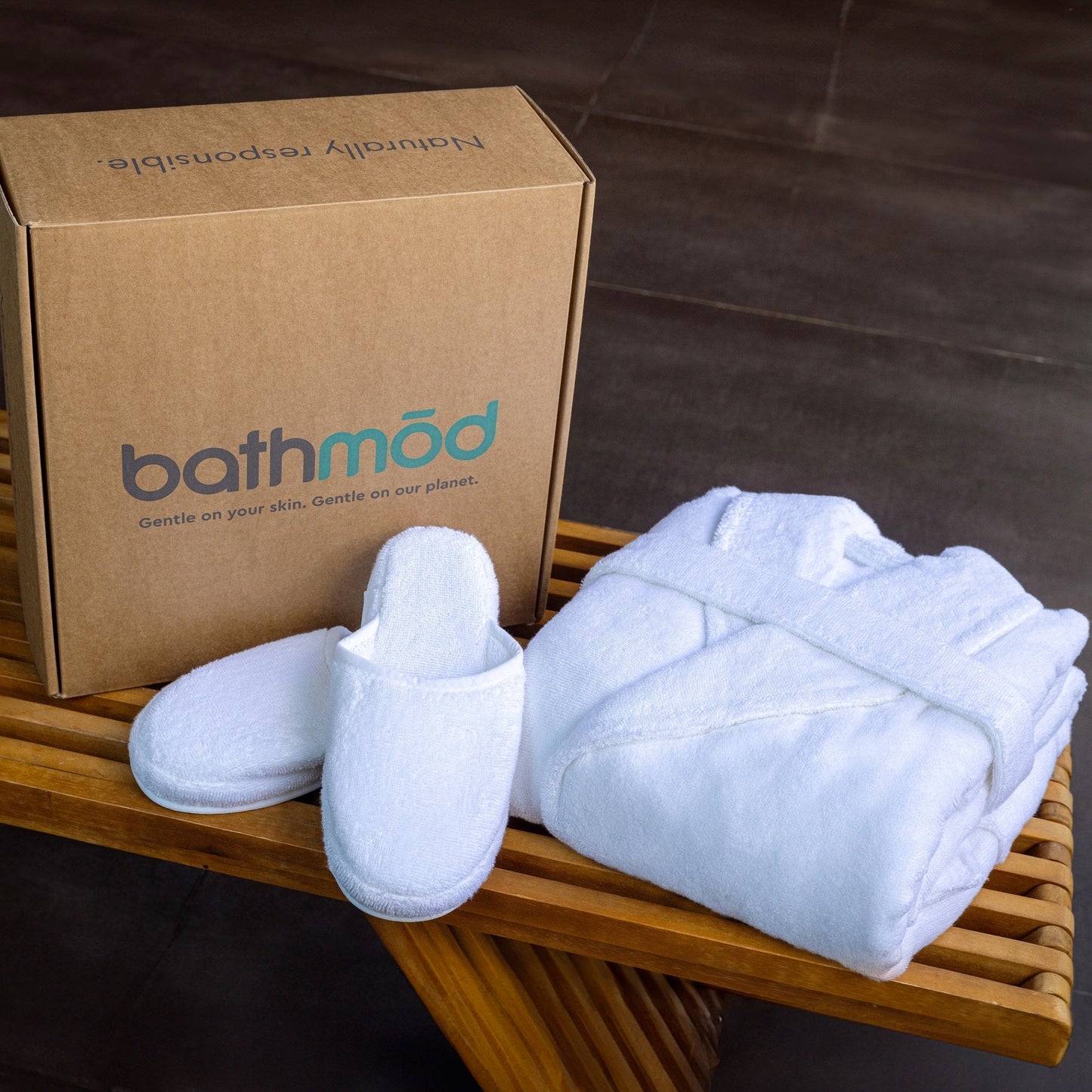 Luxury Organic Bathrobe & Slipper Set-4