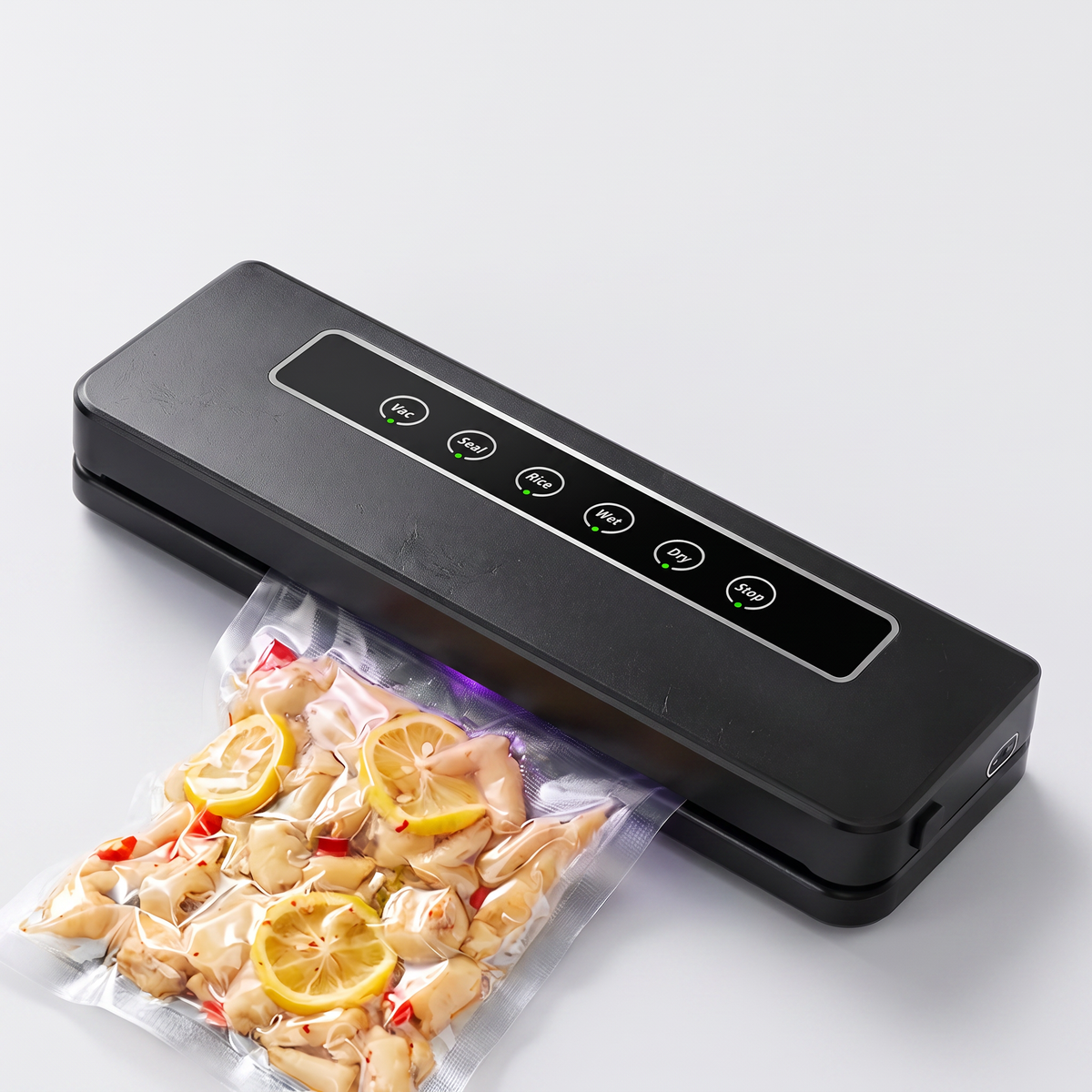 Fully Automatic USB Vacuum Sealing Machine clean studio catalog product photo on white background