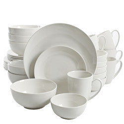 Gibson Home Ogalla 30 Piece Porcelain Dinnerware Set in White-1