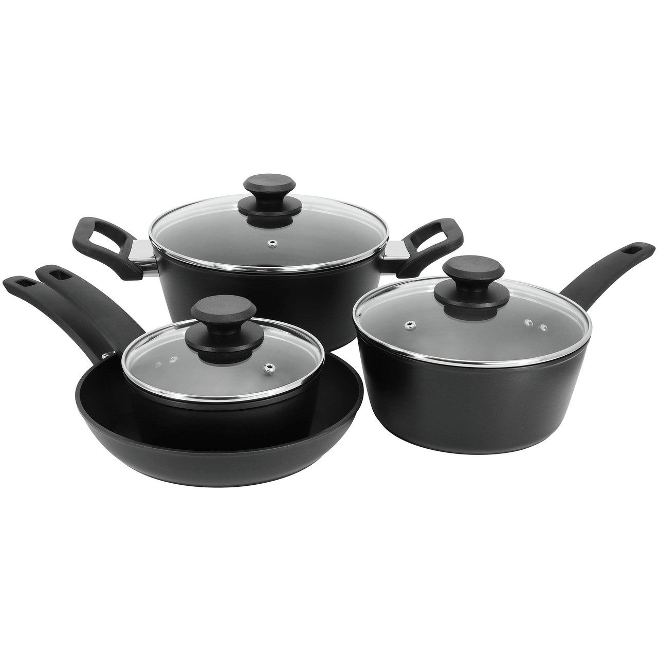 Oster Connelly 7 Piece Textured Nonstick Aluminum Cookware Set in Black-0