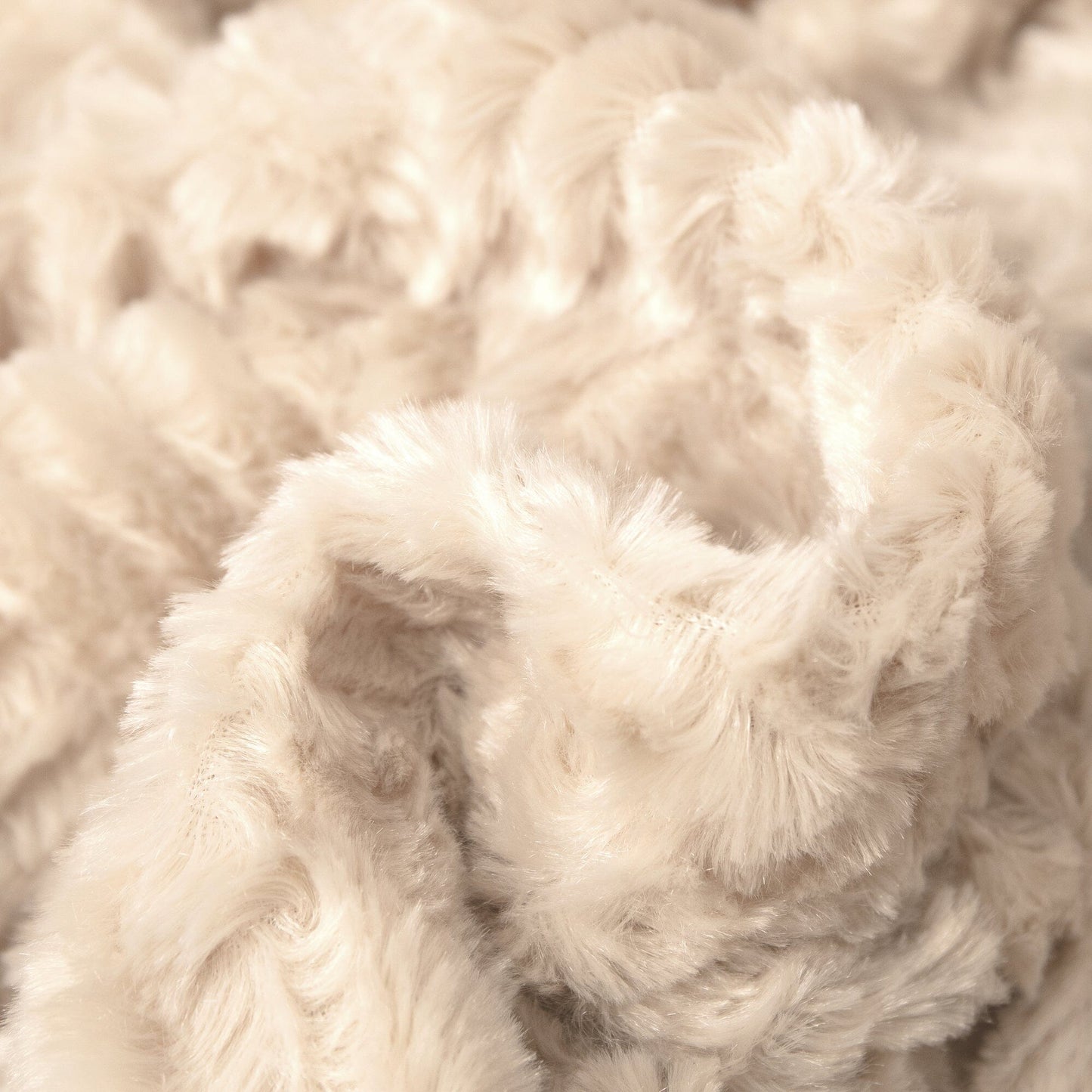 DaDalogy Bedding Champagne Ivory Faux Fur Throw Blanket - Dreamy Gold Geometric Embossed Sherpa Backside - Super Soft Warm Cozy Plush Fluffy-3
