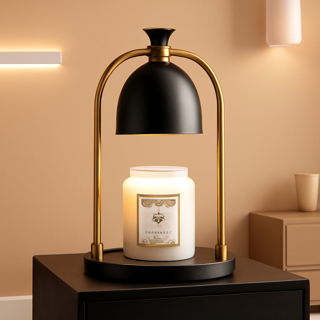 Black Flameless Candle Warmer Lamp Programmable Timer-0