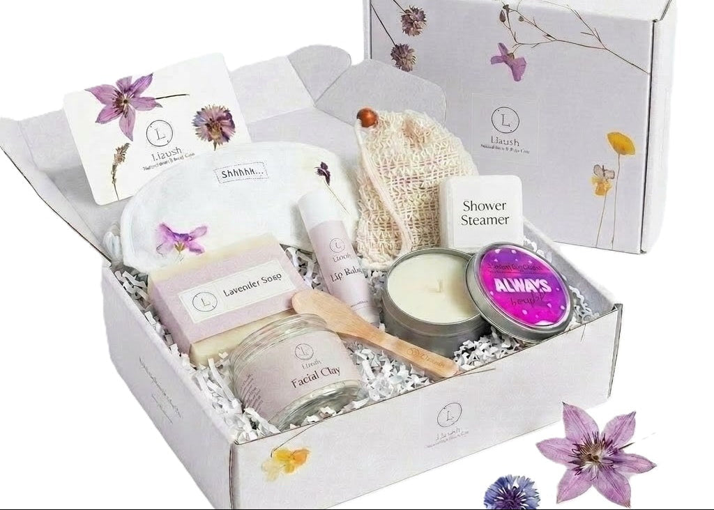 Lavender bath and body set, Natural skincare appreciation gift box-0