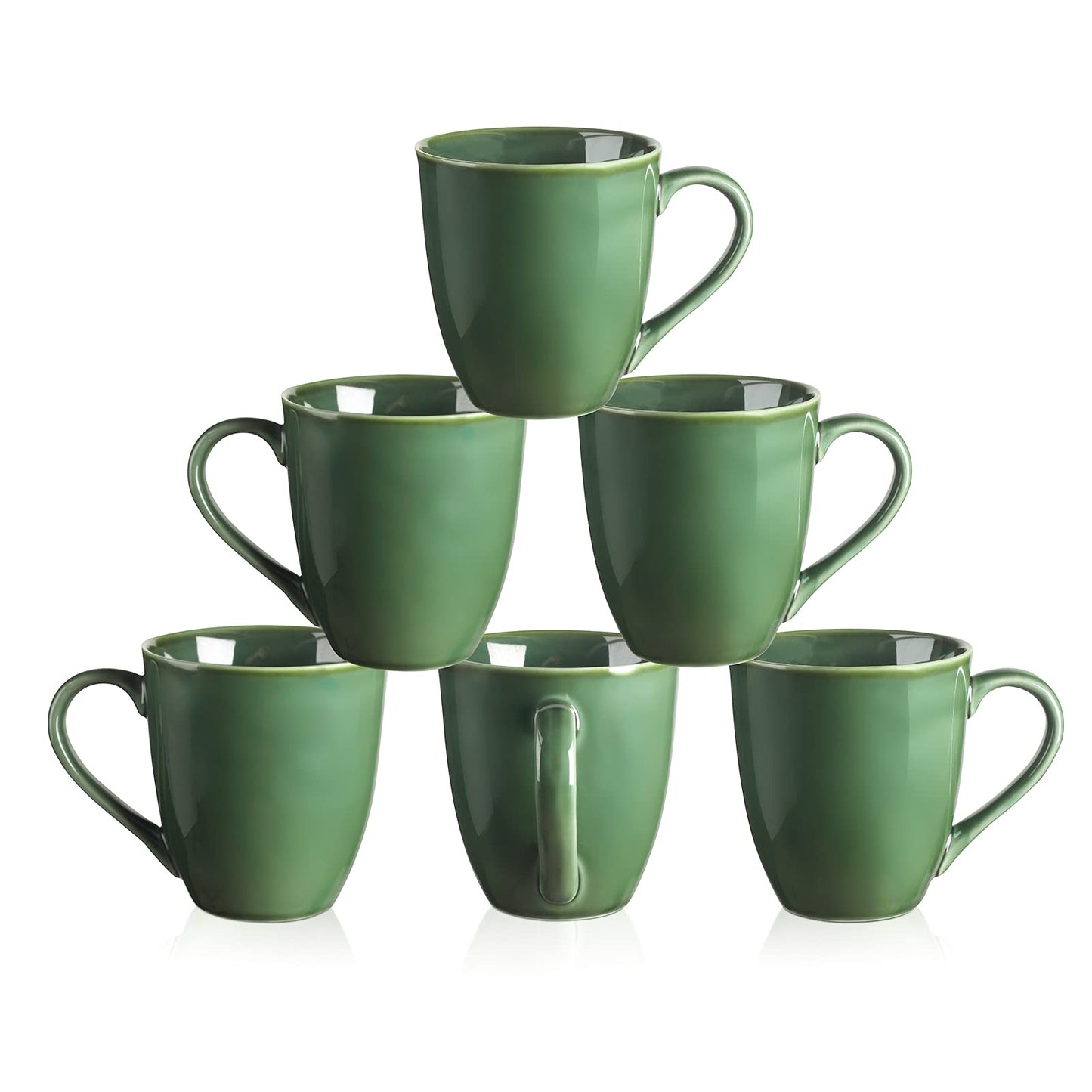 vicrays Porcelain Tea Mug Set of 4, 350 ml, Stoneware Coffee Mug for Men, Women, Unique Glazed Mugs with Handle for Coffee, Tea, Milk, Cocoa,-0