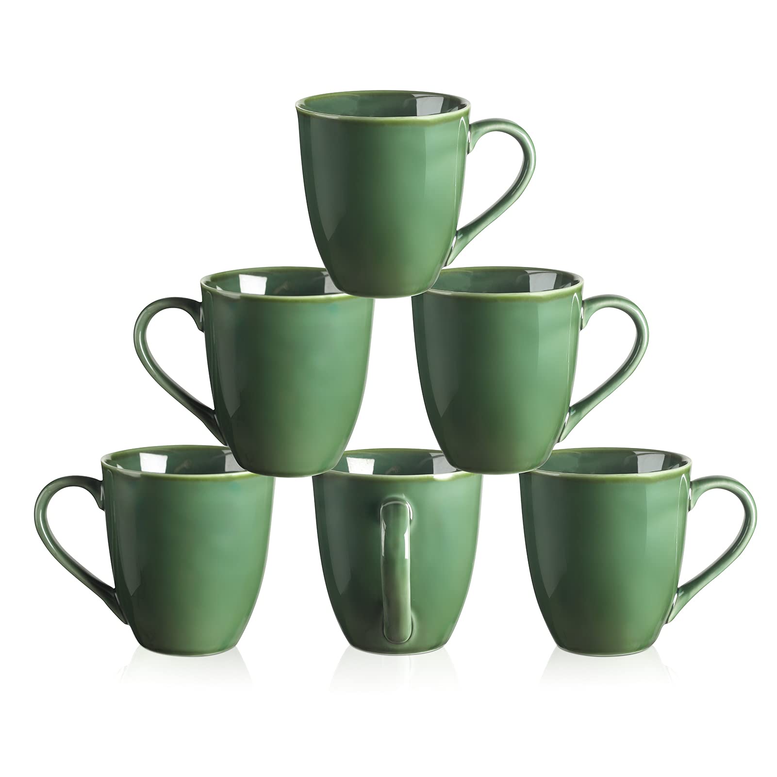 vicrays Porcelain Tea Mug Set of 4, 350 ml, Stoneware Coffee Mug for Men, Women, Unique Glazed Mugs with Handle for Coffee, Tea, Milk, Cocoa,-0