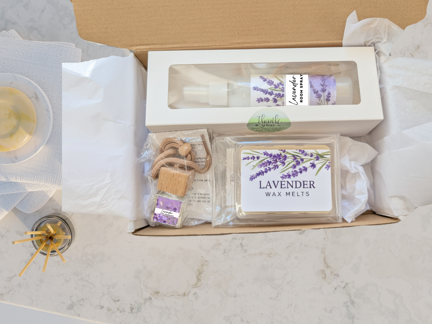 Lavender Serenity Gift Box – Calming Spa Set | 3, 4 or 6 Pieces-1