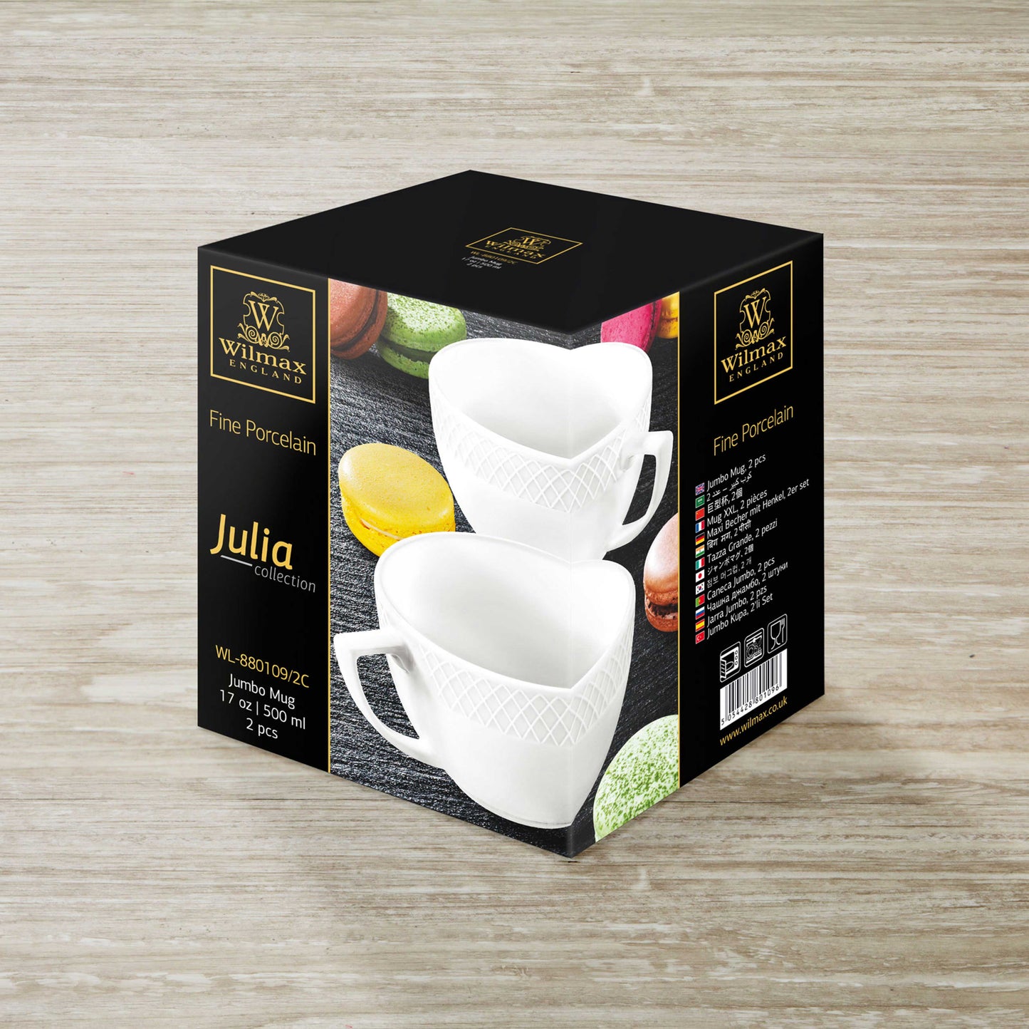 White Jumbo Coffee / Cappuccino Mug 17 Oz | 500 Ml Set Of 2 In Gift Box-2