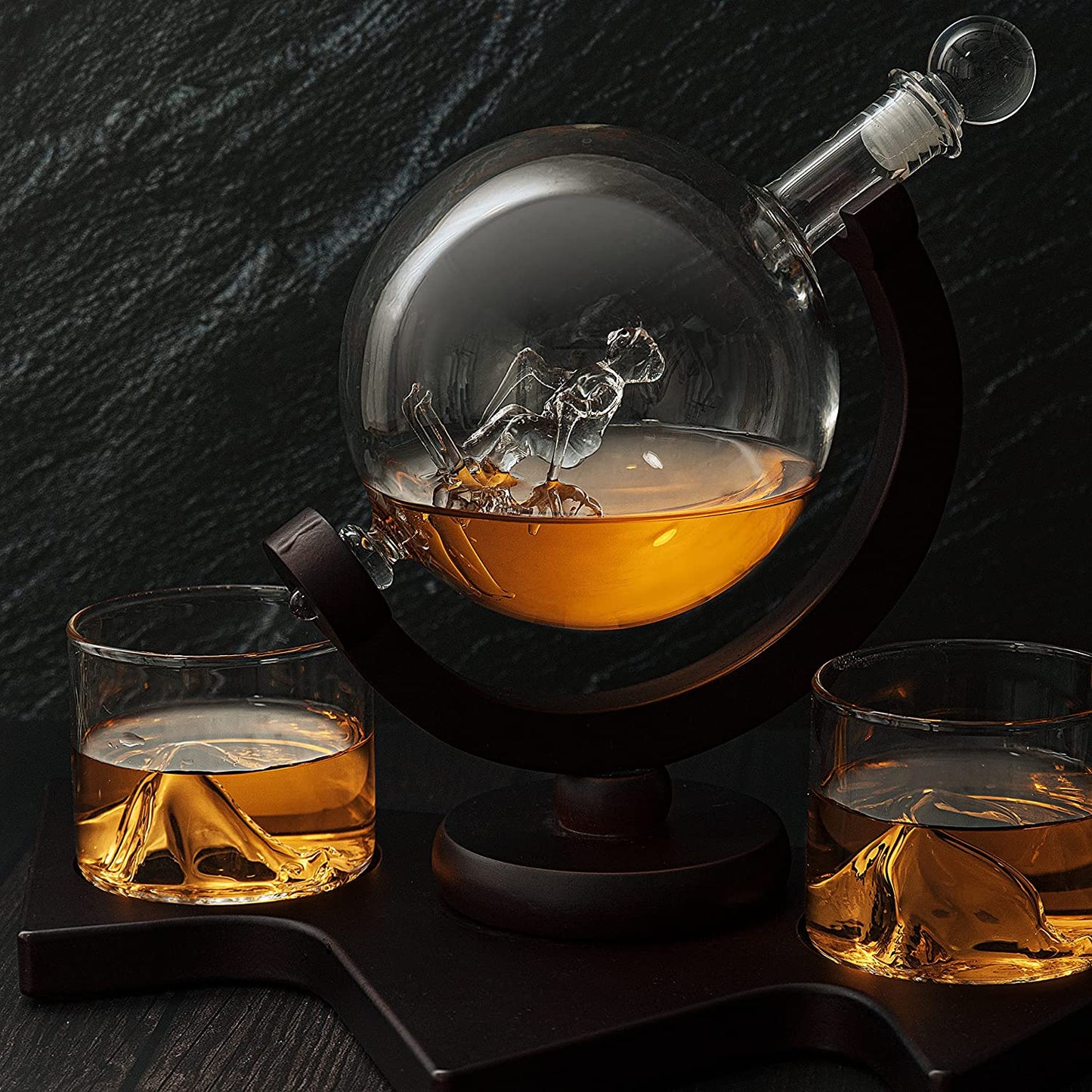 Wine Savant Ski Decanter Set with 2 Glacier Glasses | Alpine Winter Collection-1