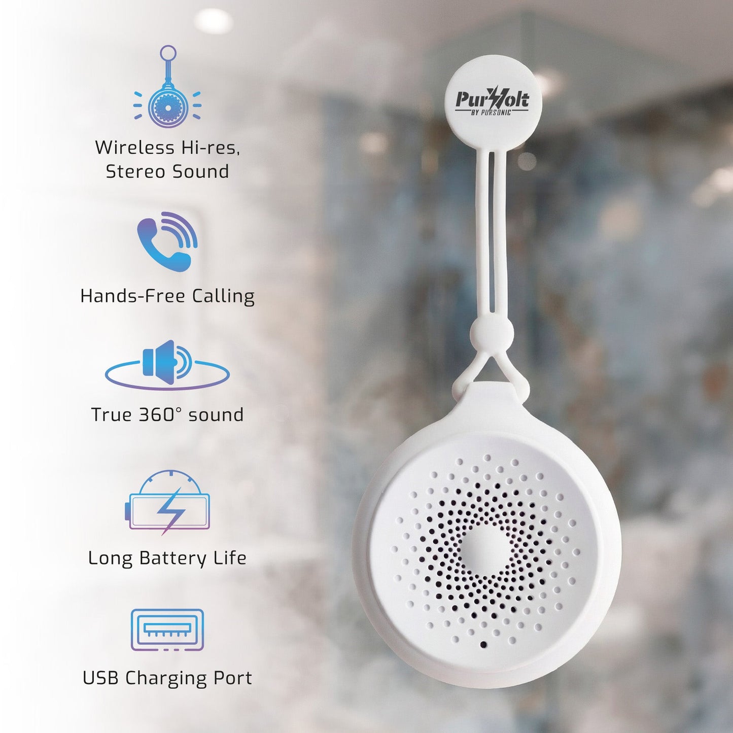 Waterproof Wireless Speaker – Portable Bluetooth Shower Speaker-4