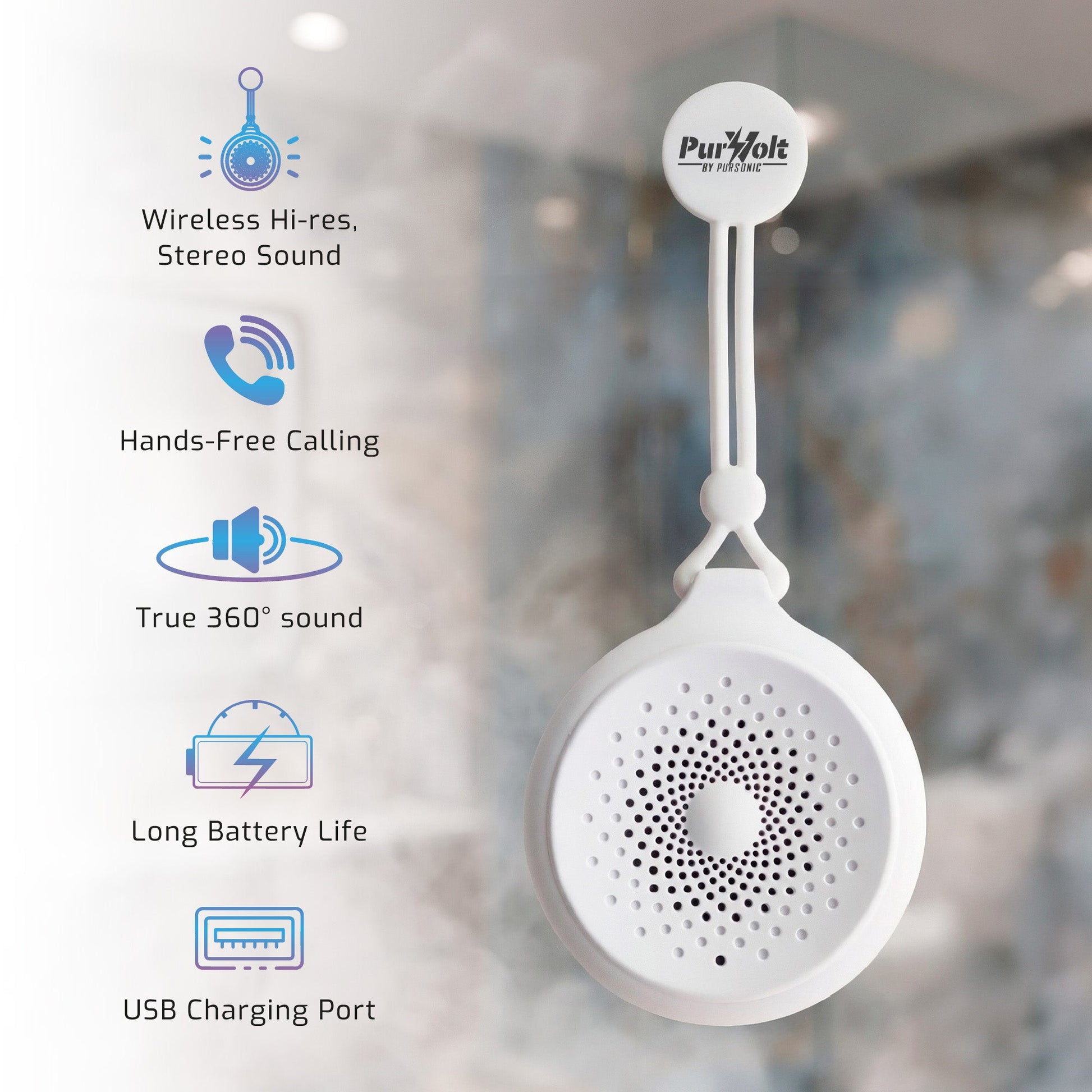 Waterproof Wireless Speaker – Portable Bluetooth Shower Speaker-4