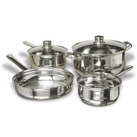 7-Piece Stainless Steel Cookware Set with Tempered Glass Lids-0