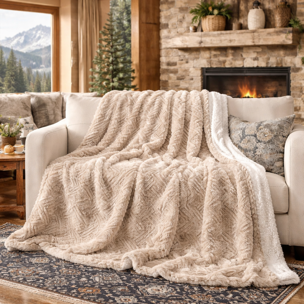 Designer Faux Fur Throw Blanket | Mountain Comfort Supply Co