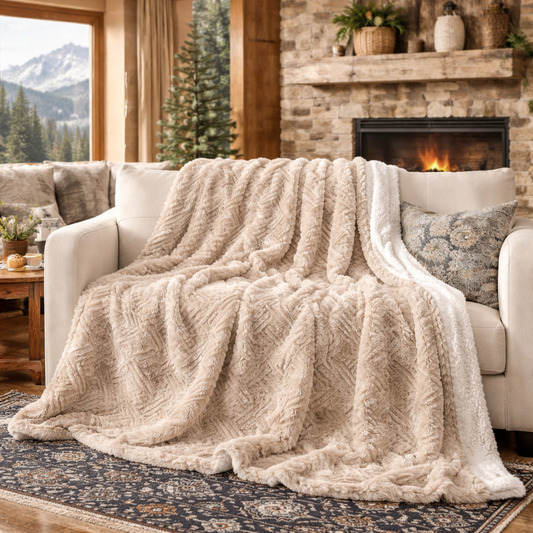 Designer Faux Fur Throw Blanket | Mountain Comfort Supply Co