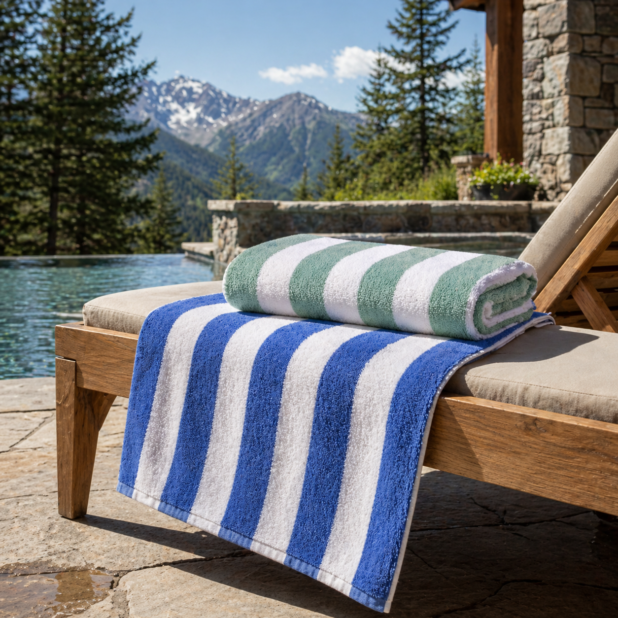 Cabana Stripe Pool and Beach Towels | 2-Pack Multiple Colors