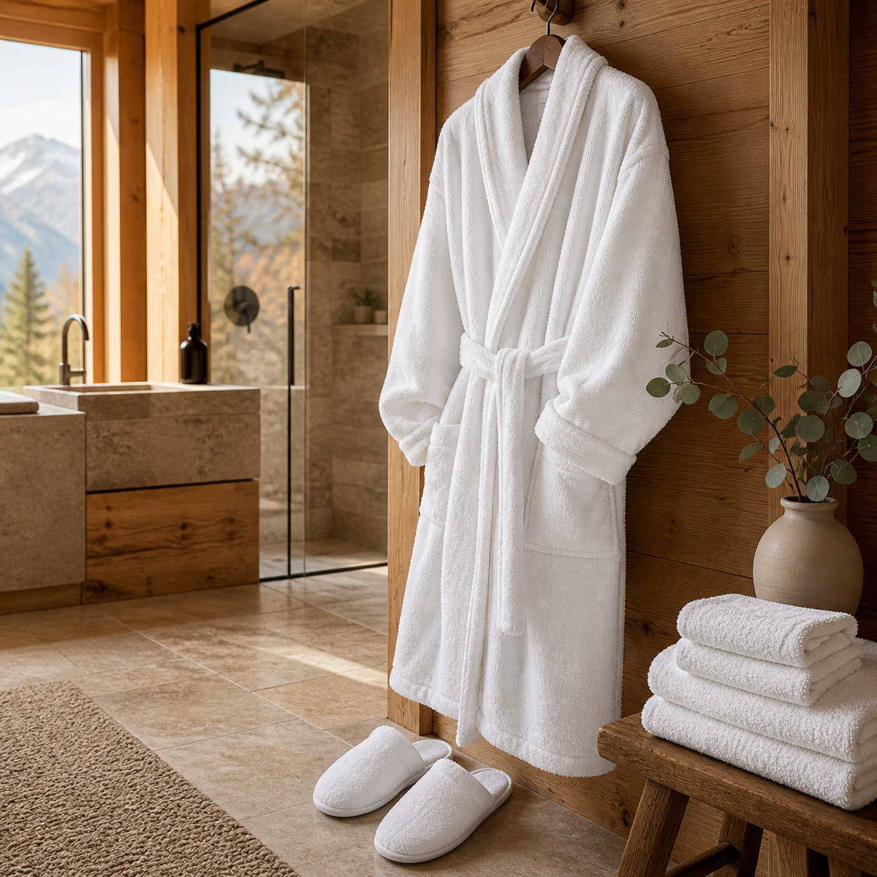 Organic Cotton Robe and Slipper Set