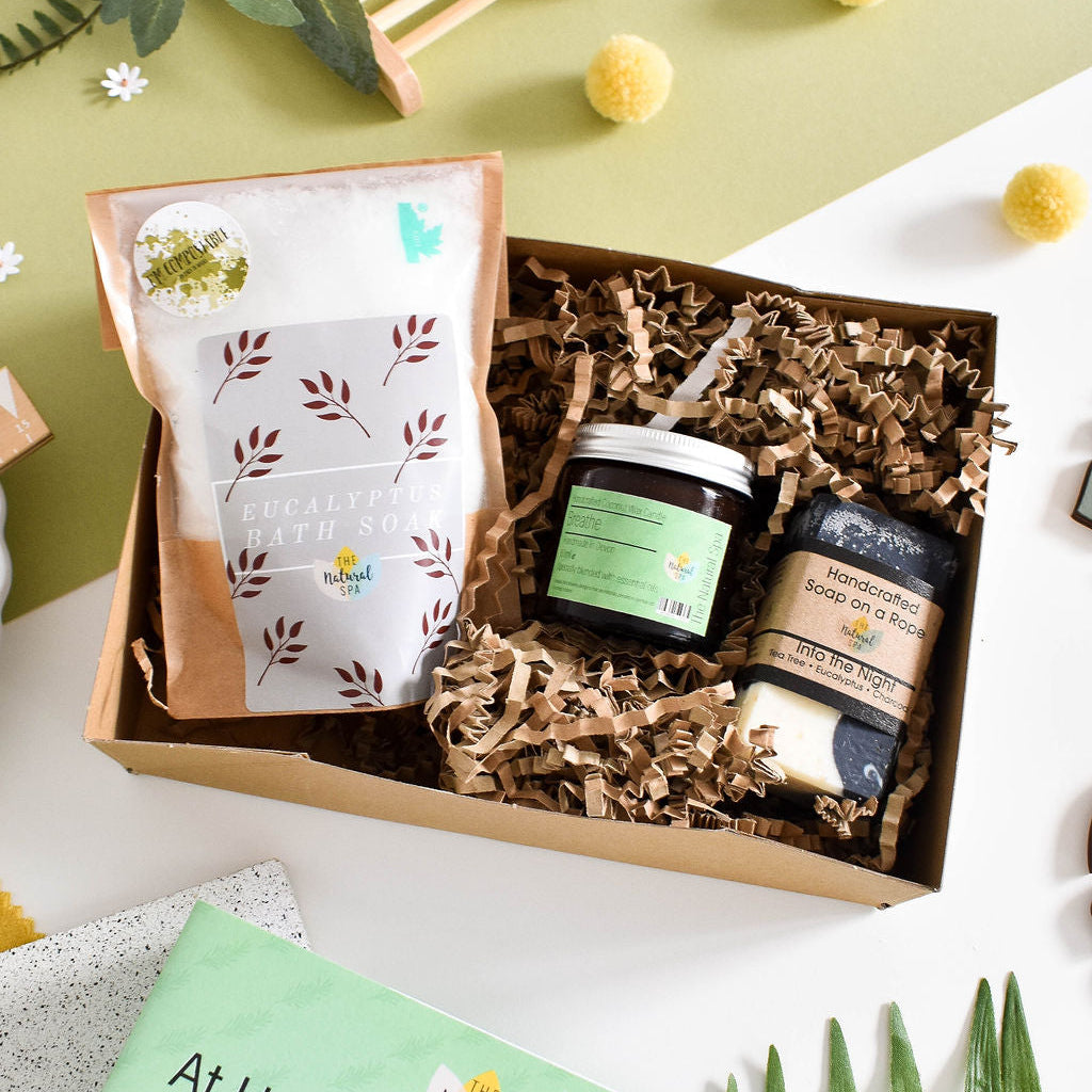 Breathe At Home Spa Set | Eucalyptus, Rosemary & Peppermint Bath & Body Gift | Natural Self-Care Kit | Vegan, Plastic-Free-0