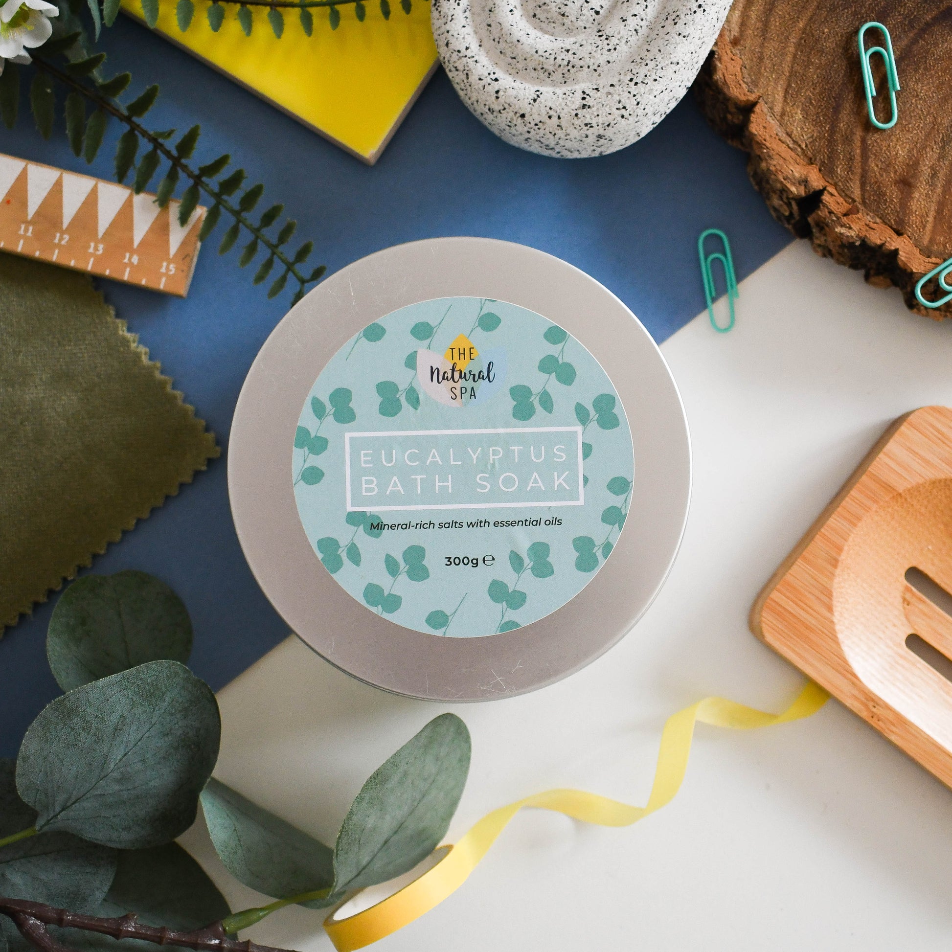 Eucalyptus Bath Soak | Natural Mineral Bath Salts Tin UK-0