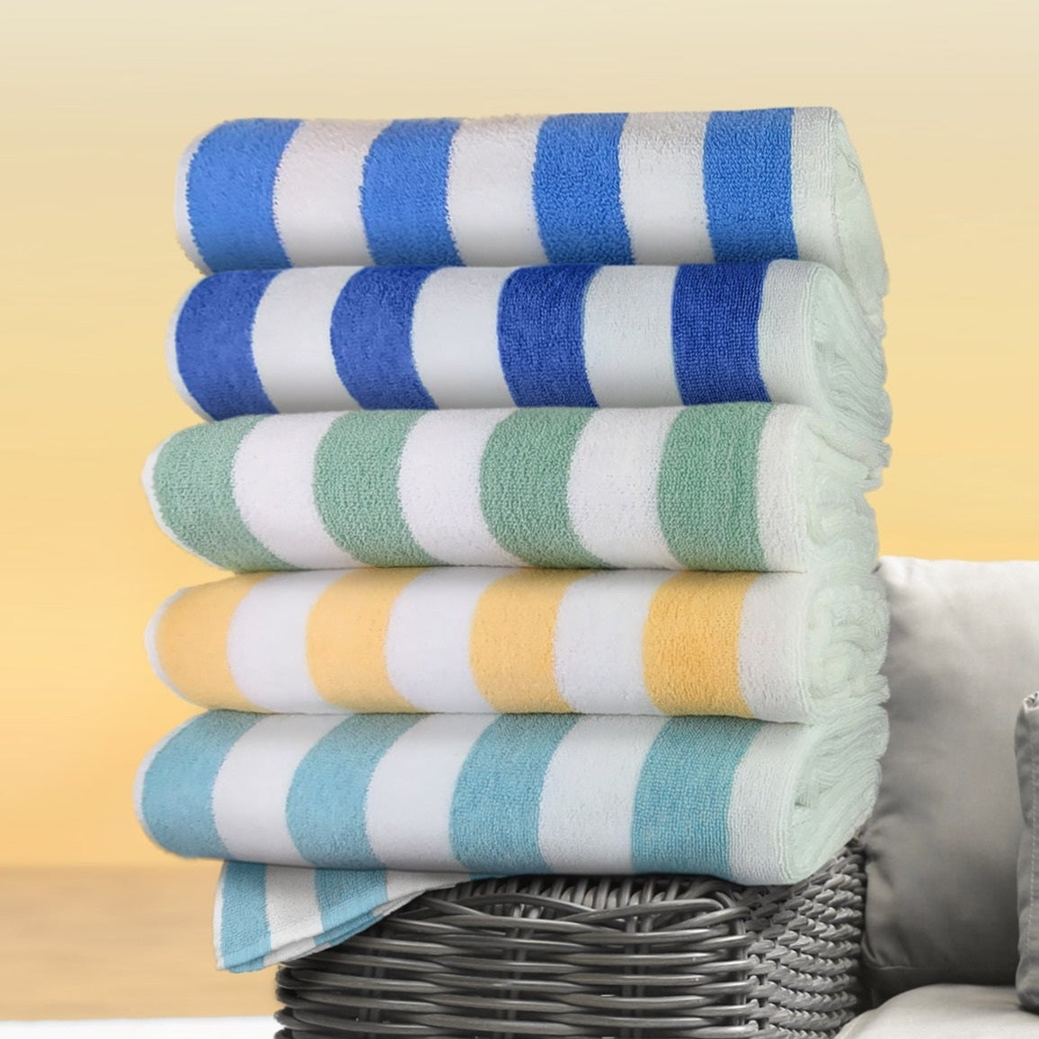 GPL Collection Cabana Stripes Pool/Beach Towels 2 PK-1