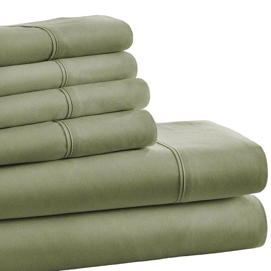 Twin XL Sage 4 PCS Soft Wrinkle Resistant Microfiber Polyester Sheet Set-2
