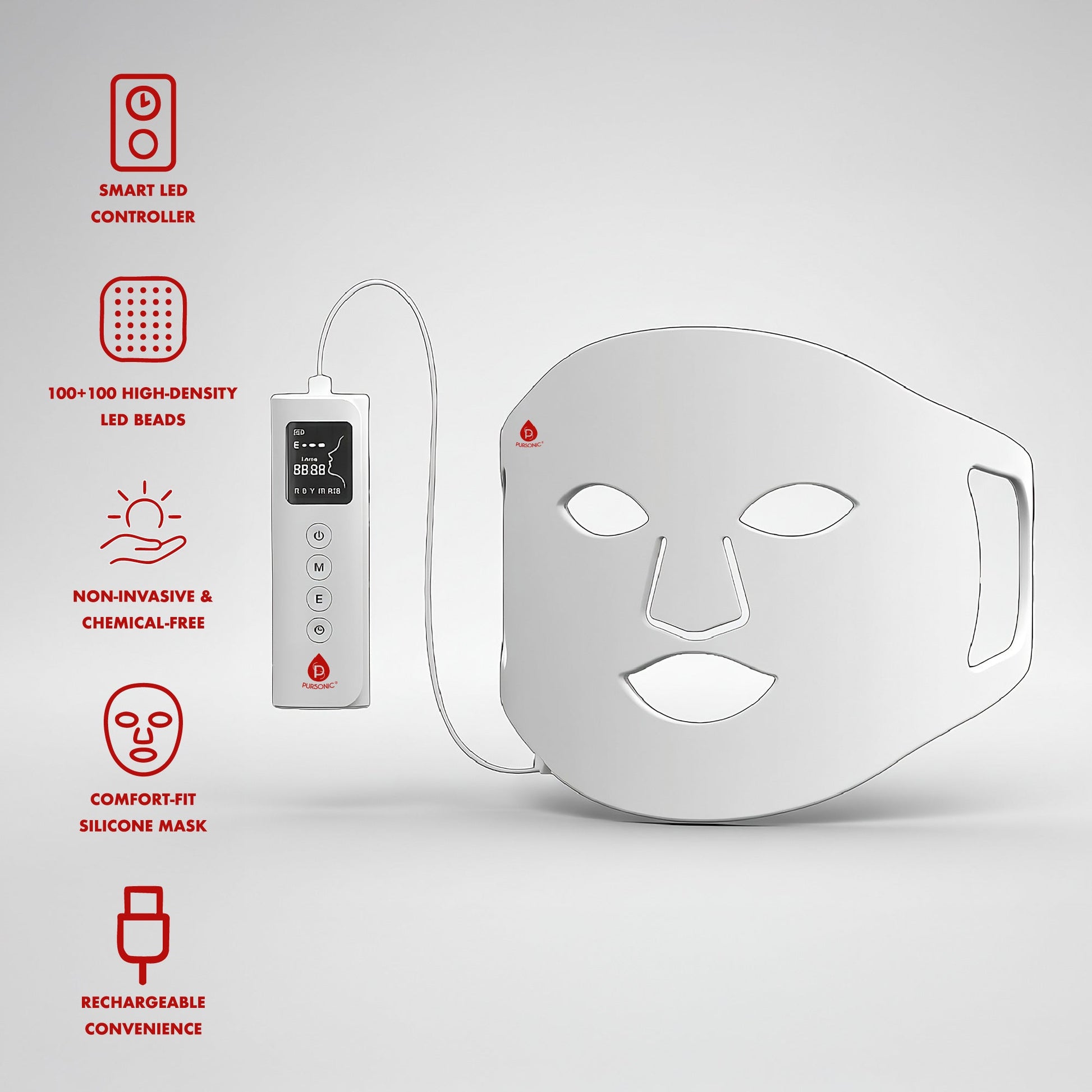 2-in-1 Red Light Therapy System: Facial LED Mask & Full-Body Panel-4