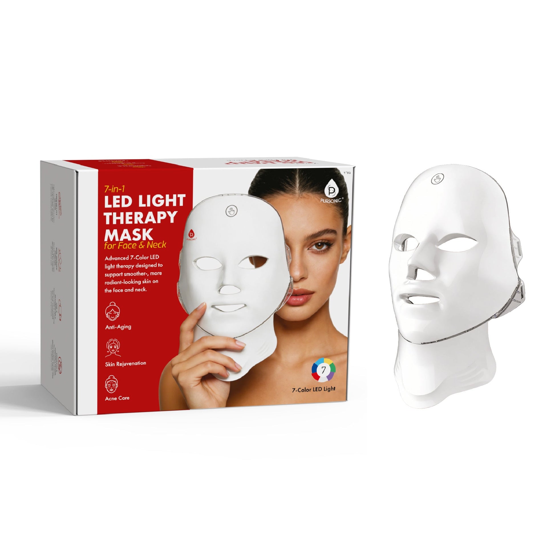 7-in-1 LED Light Therapy Face & Neck Mask + LED Red Light Therapy Panel-1