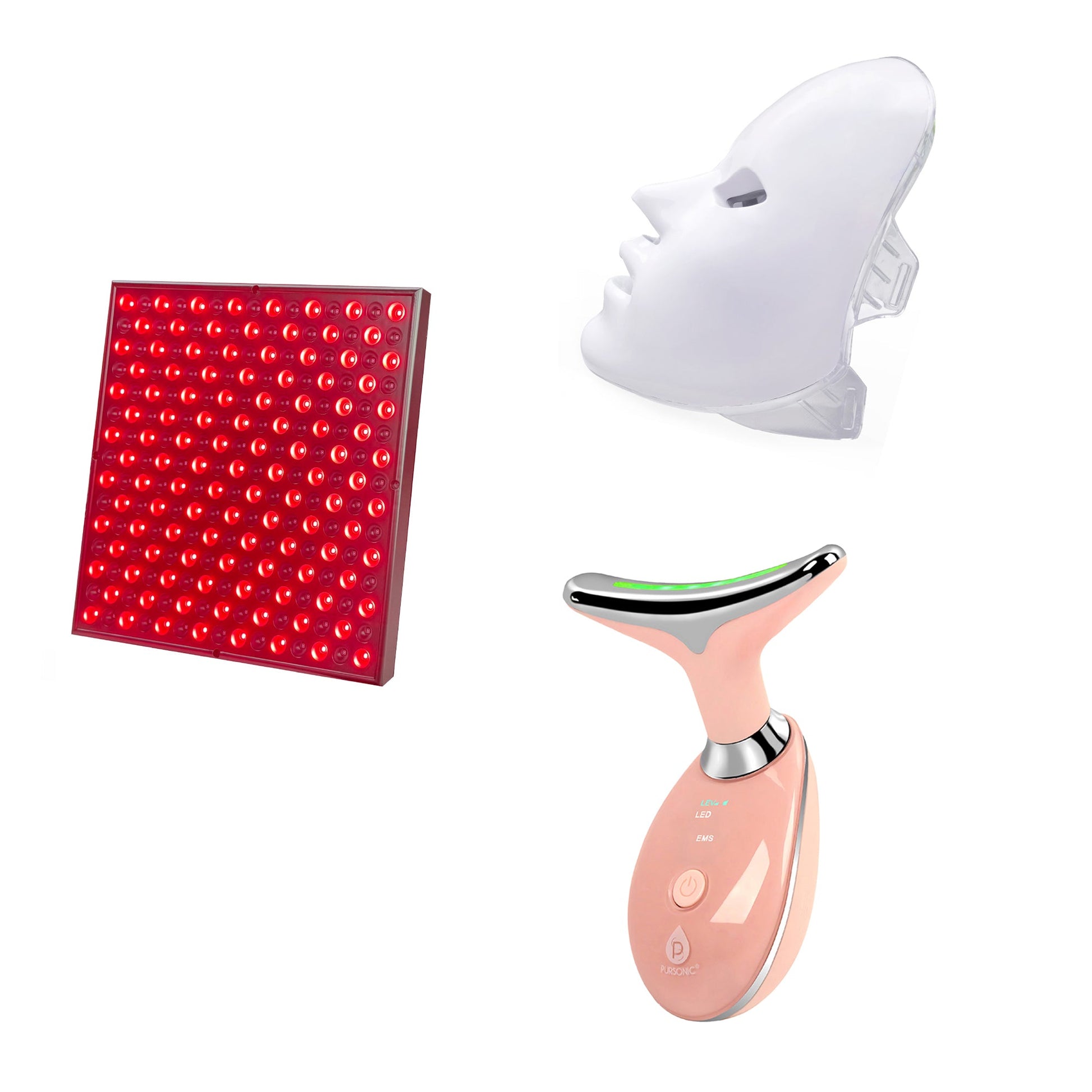 Pursonic 7-in-1 LED Light Therapy Face Mask, Sculpting Wand, and LED Red Light Therapy Panel-0