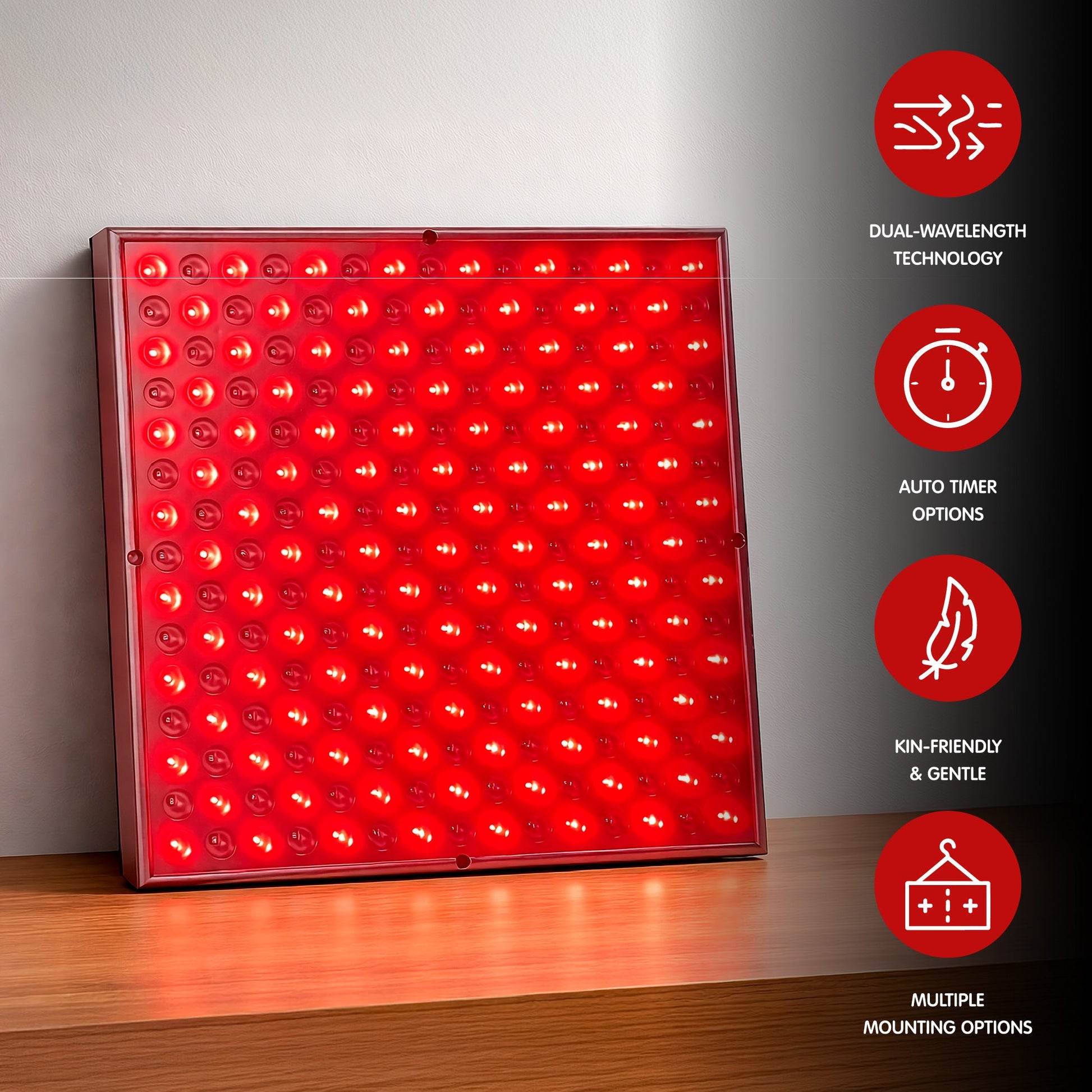 5-in-1 LED Light Therapy Skin Roller Massager & LED Red Light Therapy Panel-2
