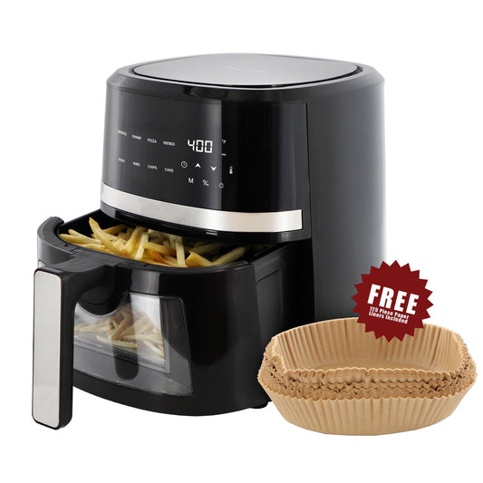 MegaChef 4-Quart Digital Air Fryer | LED Display | Black