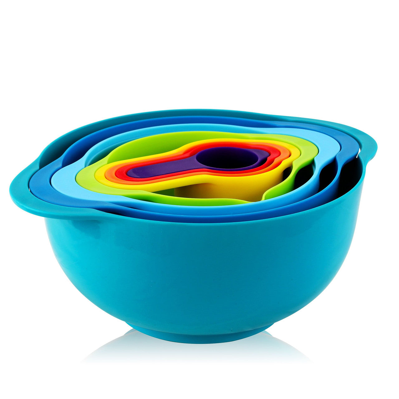 MegaChef Multipurpose Stackable Mixing Bowl and Measuring Cup Set-0