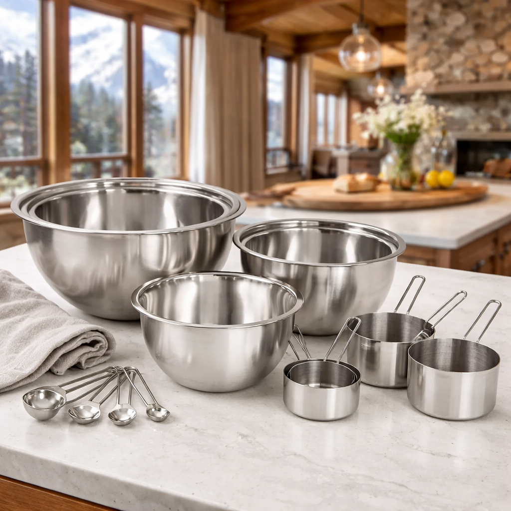 MegChef 14-Piece Stainless Steel Measuring & Mixing Bowl Set