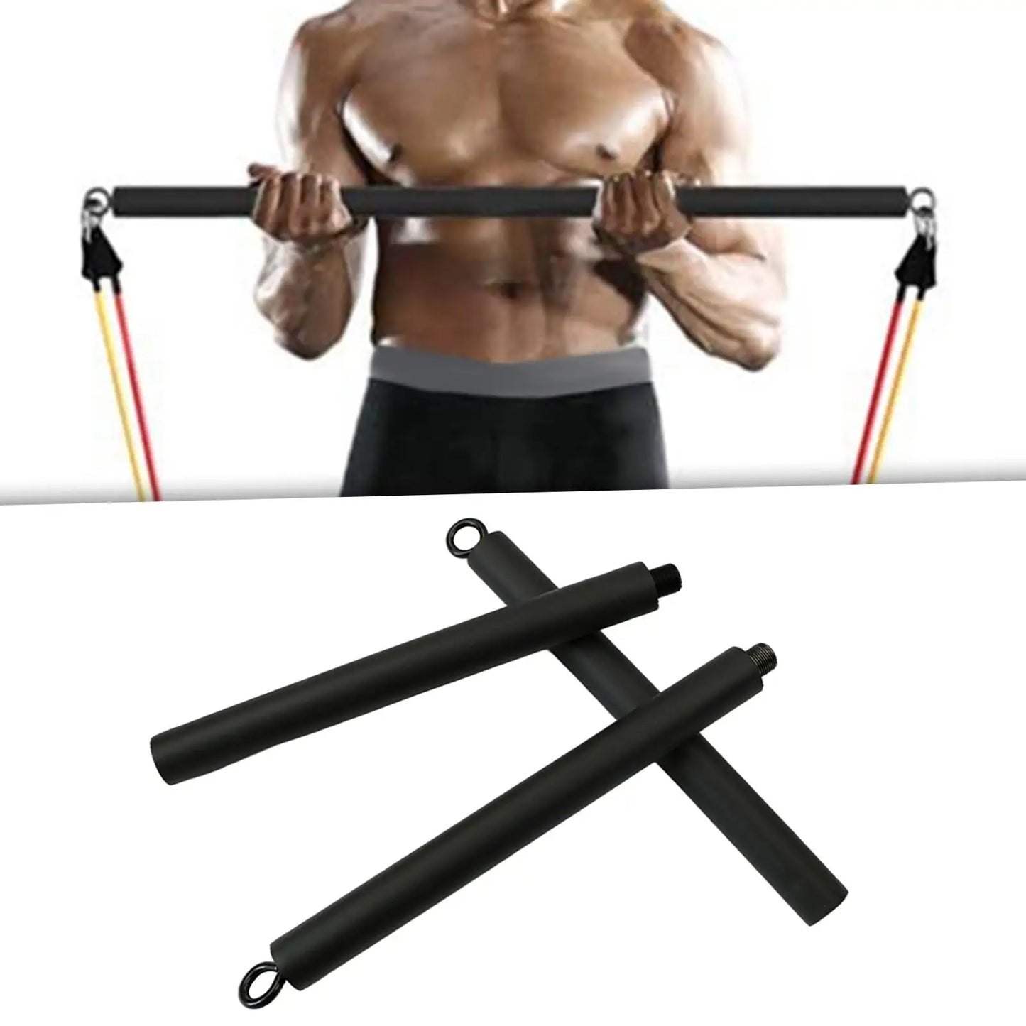Pilates Resistance Stick with Bands-1