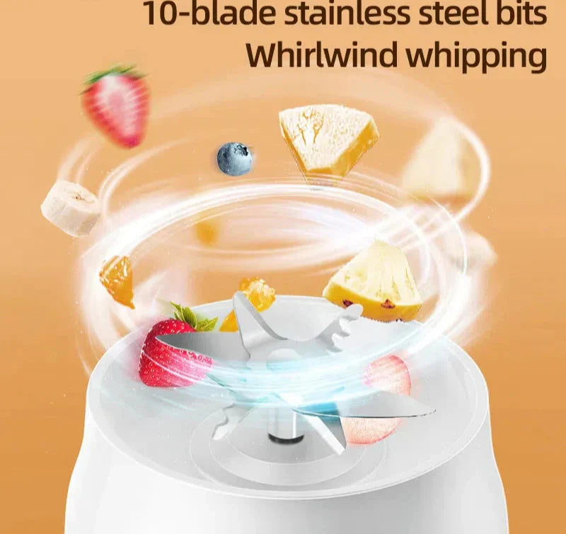500ML Portable Electric Blender High-Speed USB Juicer Cup White-2