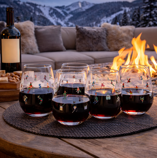 Ski Parade RESERVE 16oz Stemless Wine Glass | Alpine Winter Collection