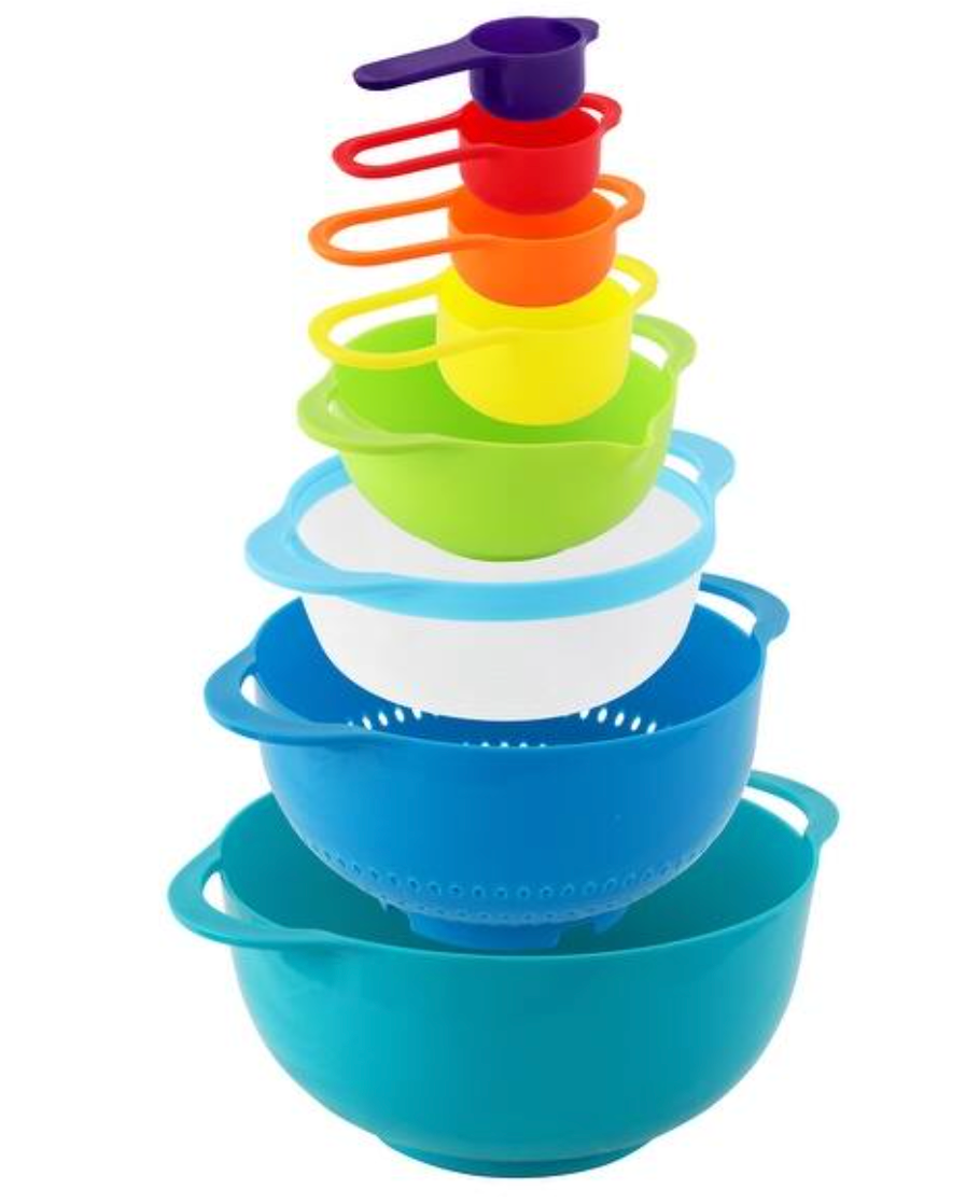 Multipurpose Stackable Mixing Bowl and Measuring Cup Set