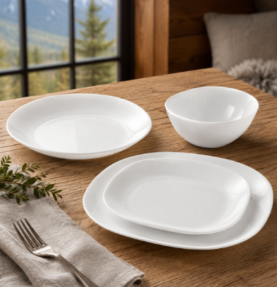 12-Piece Opal Glass Dinnerware Set