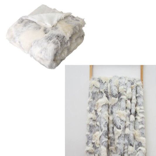 NNEDSZ J Elliot Home Arctic Luxury Faux Fur Throw 130 x 160cm-0