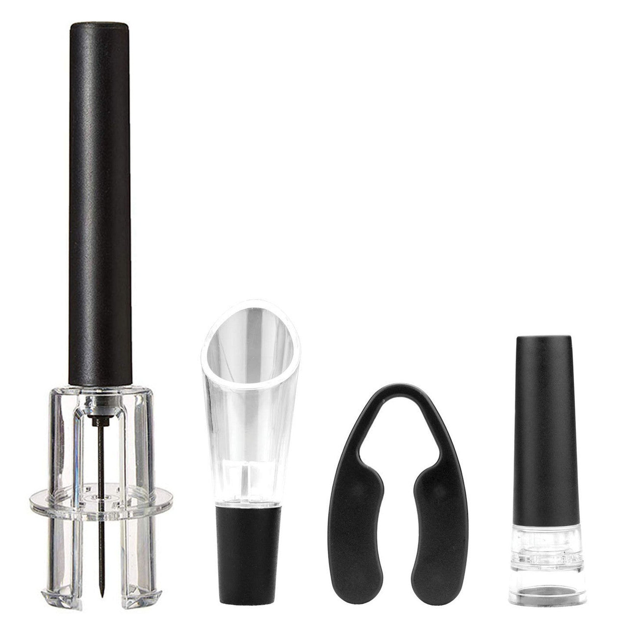 Brentwood Air Pump Wine Bottle Opener Set | With Foil Cutter and Aerator