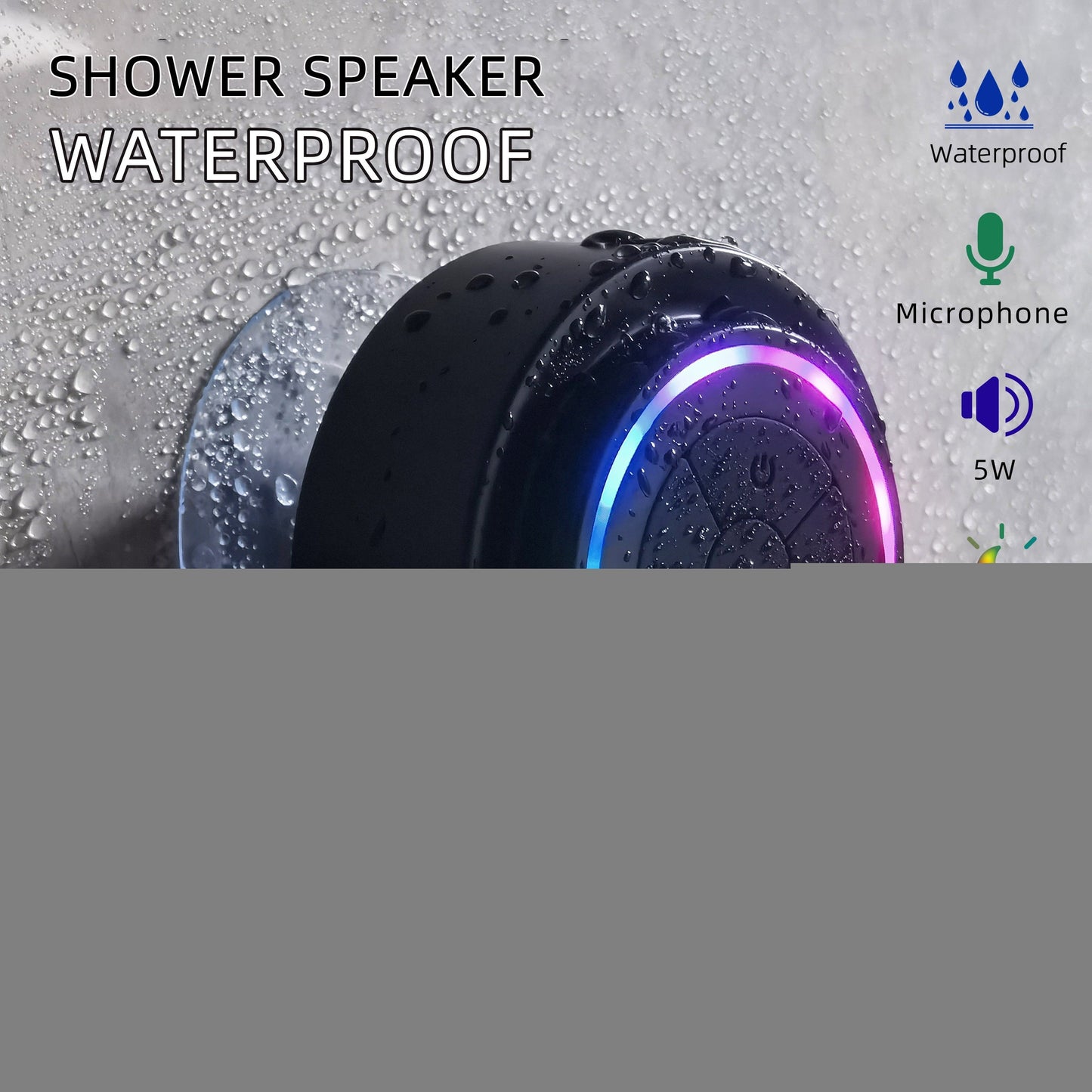 Portable Shower Speaker with Voice Assistant-1