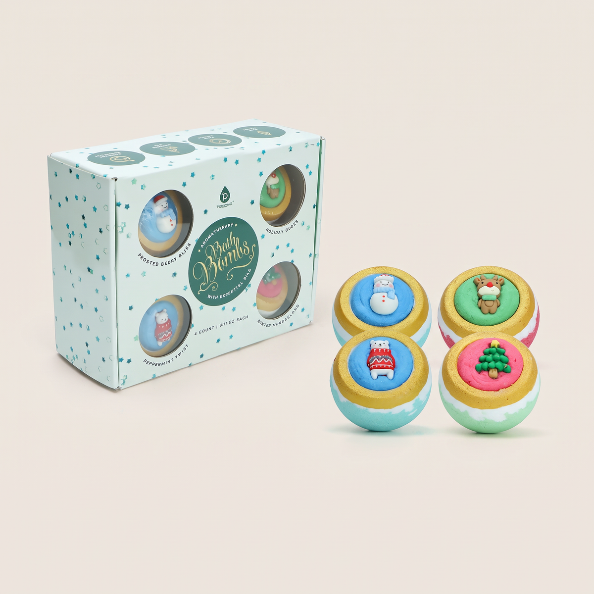 Aromatherapy Bath Bombs Gift Set clean studio catalog photo