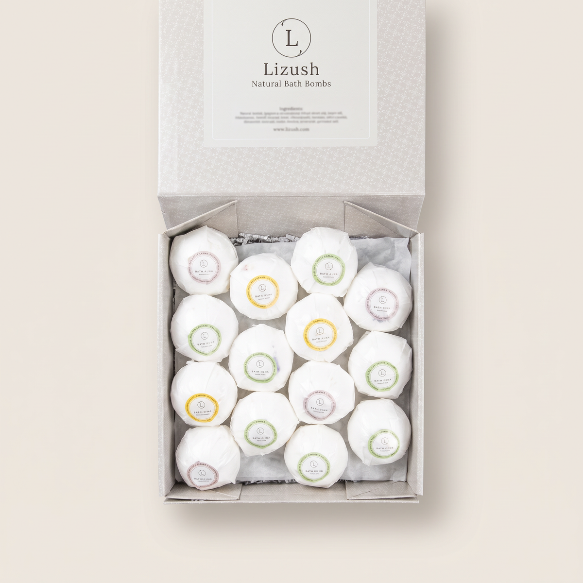 Natural Bath Bombs Gift Box | Set of 14 - catalog shot