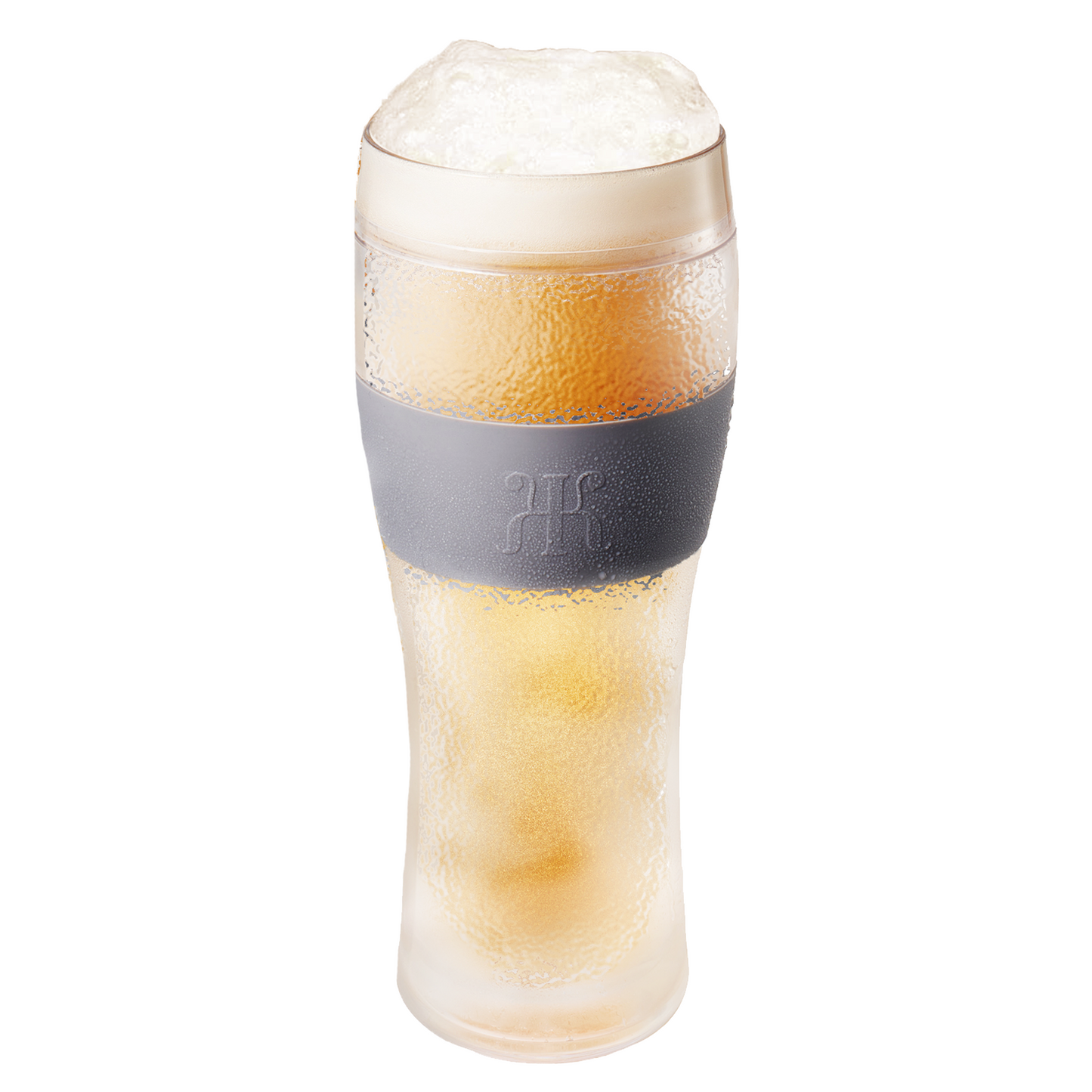 Unbreakable Double Wall Insulated Freezable Beer Glasses - SINGLE - Large 12 oz Reusable Pilsner Shatterproof Tritan Glass, Upside Down Bottle Design, Pub Mug, For Beer Lover, Picnic Indoor & Outdoor-0