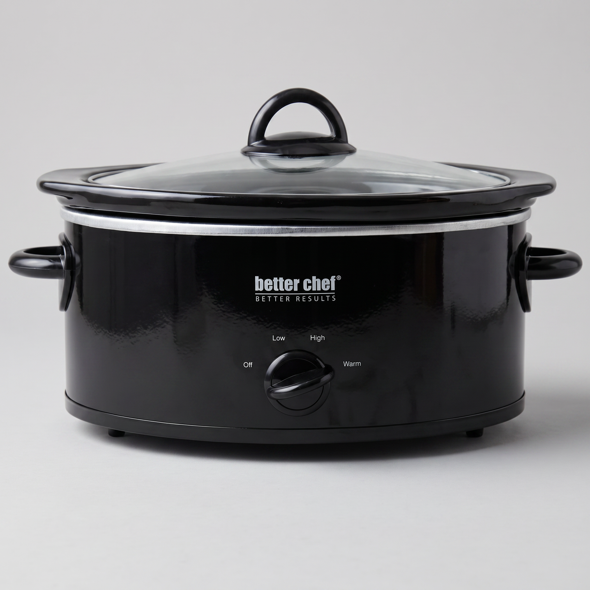 3-Quart Oval Slow Cooker in black, clean studio catalog photo