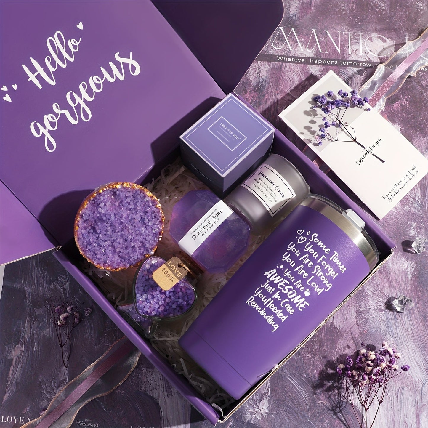 Crystal Bath Purple Salt Gift Set Lavender-2