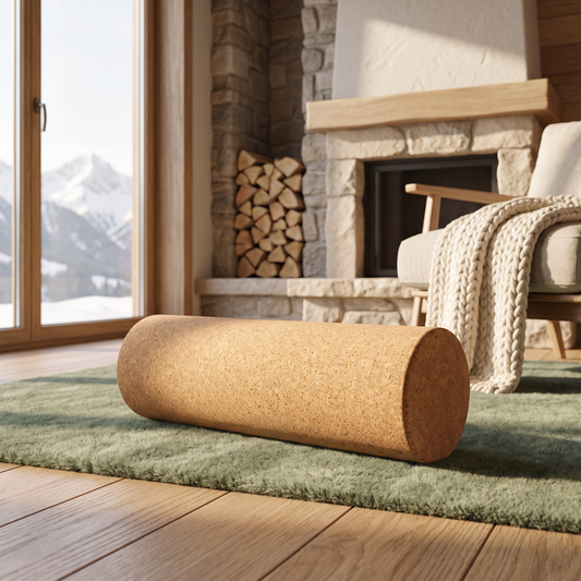 Cork Pilates Roller lifestyle mountain cabin scene