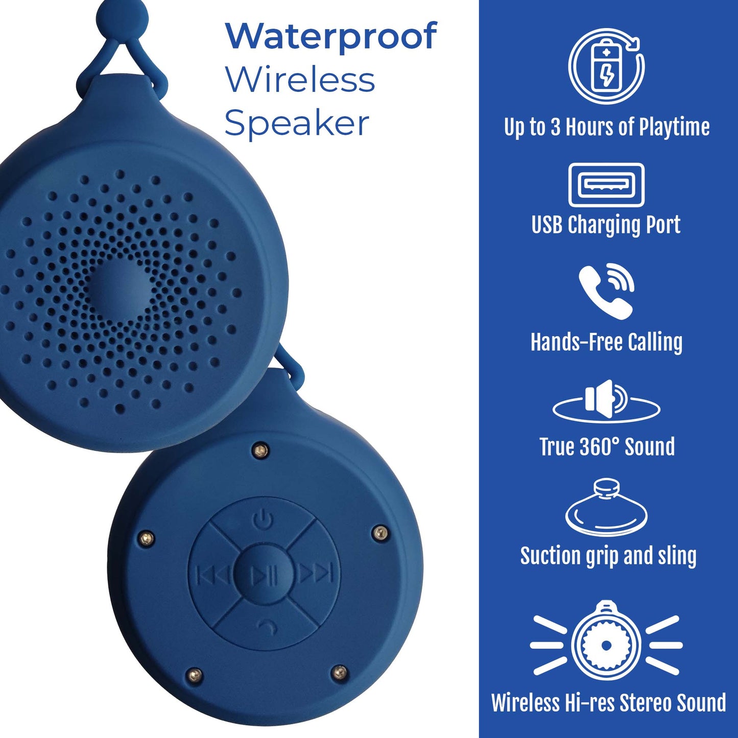 Waterproof Wireless Speaker – Portable Bluetooth Shower Speaker-1