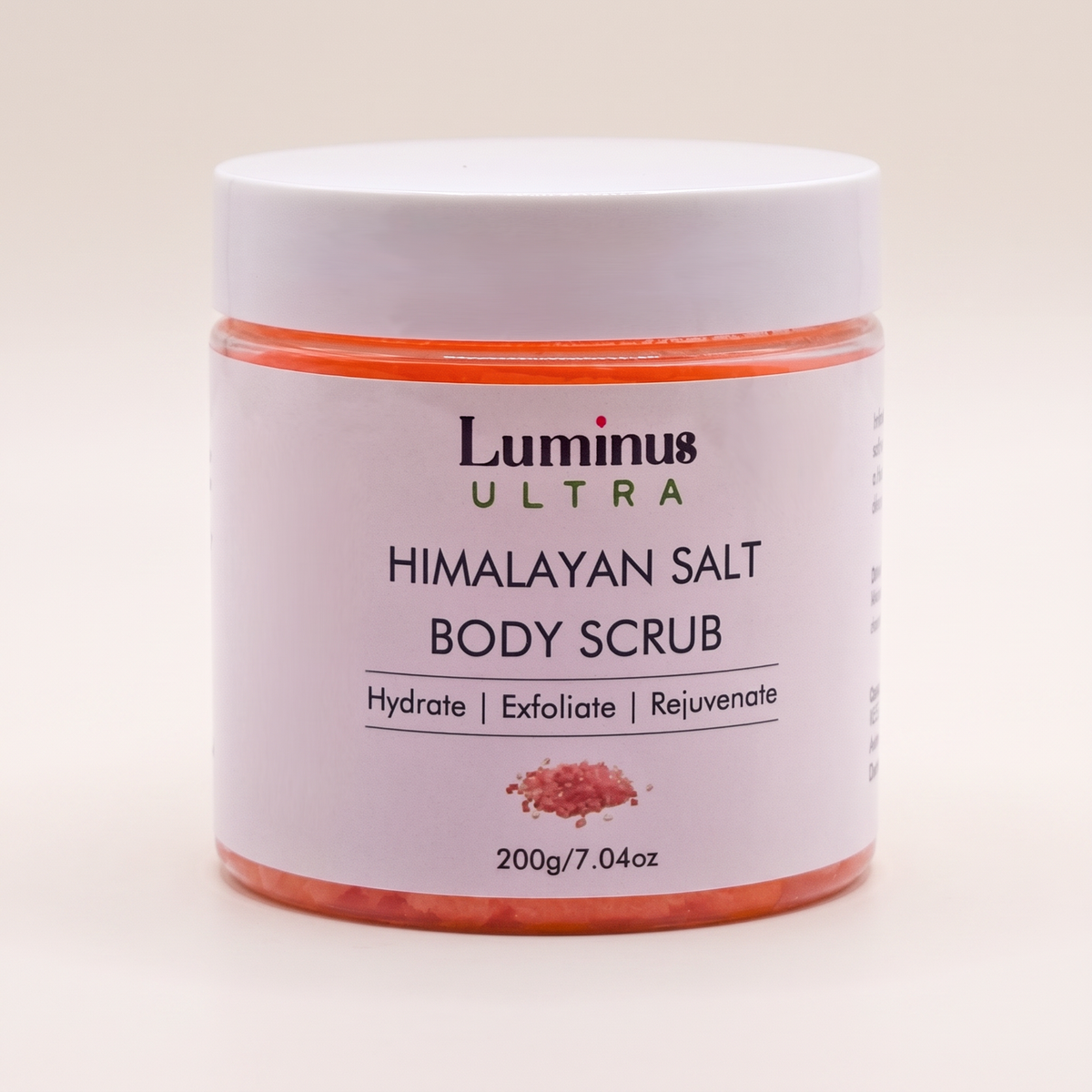 Himalayan Salt Body Scrub - clean studio catalog photo