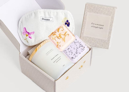 Green Lemon Candle Spa Gift Box,  Relaxing Package with Shower steamers and Eye Mask-0