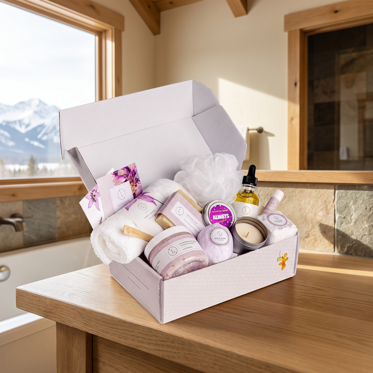 Lavender Spa Gift Box - lifestyle shot