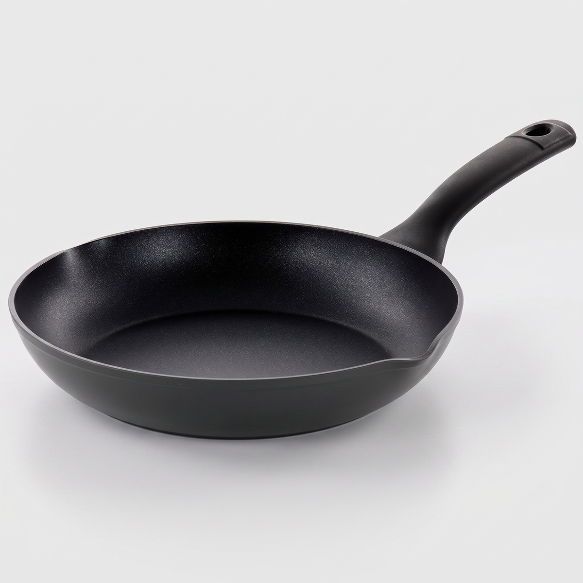 Oster Kingsway 9.5-inch aluminum nonstick frying pan in black, clean studio catalog product photo on a white background